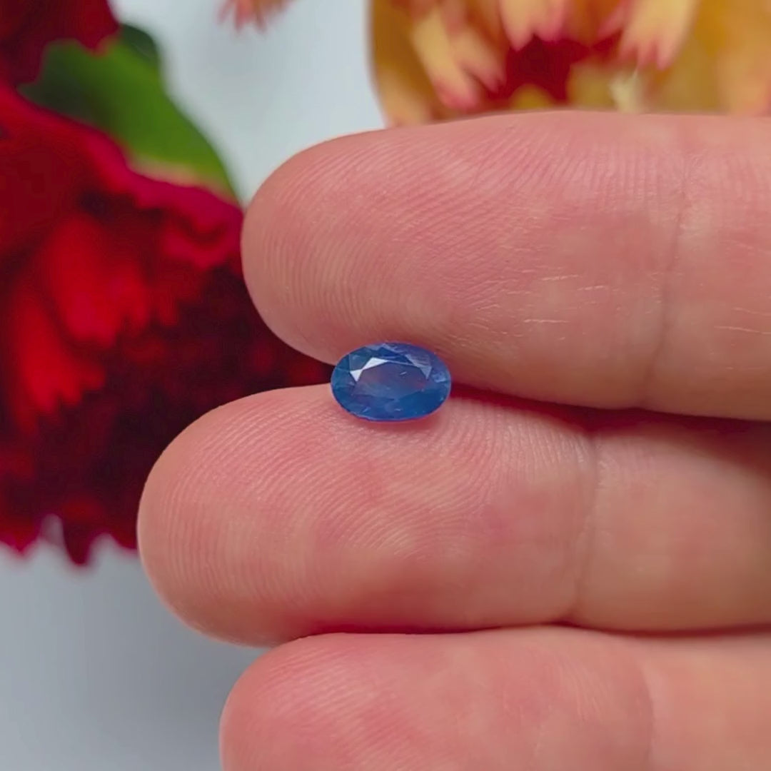BS2607 0.81 Ct Natural Blue Sapphire, Oval, Sri Lanka