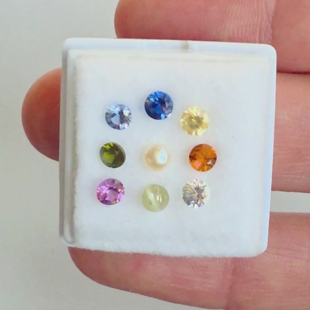 SAL002 2.0ct Rainbow Sapphire Suite - 9 Piece Matched Color Set
