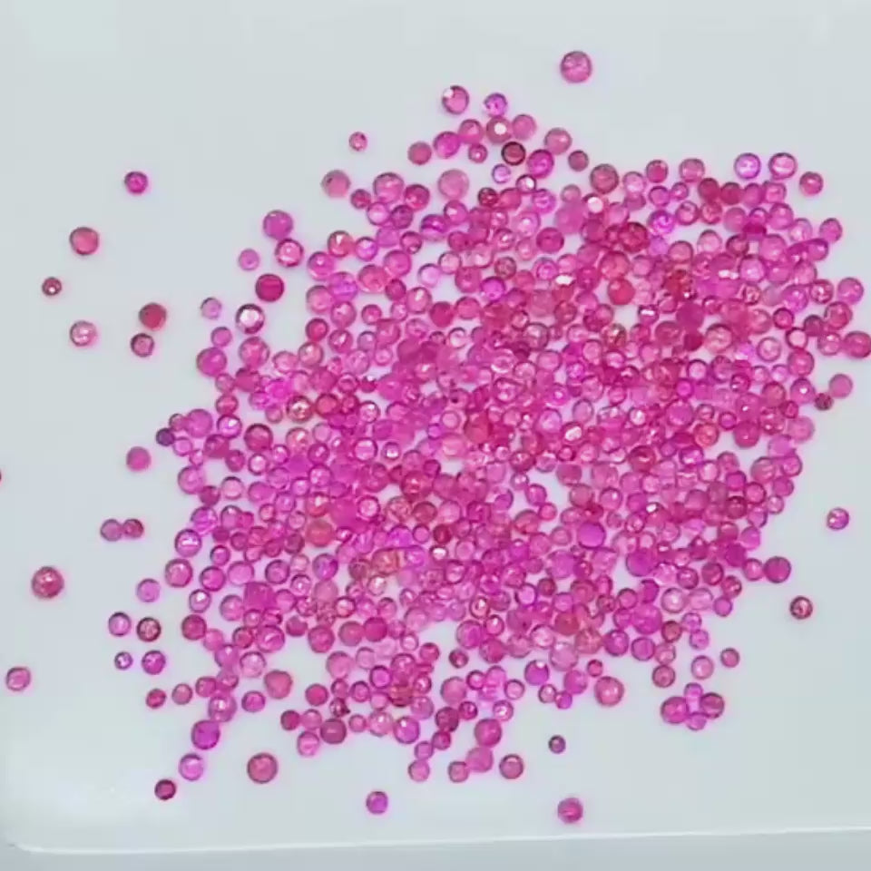RUL002 55.65 Ct Natural Unheated Madagascar Ruby Lot, Round, 500 Pcs