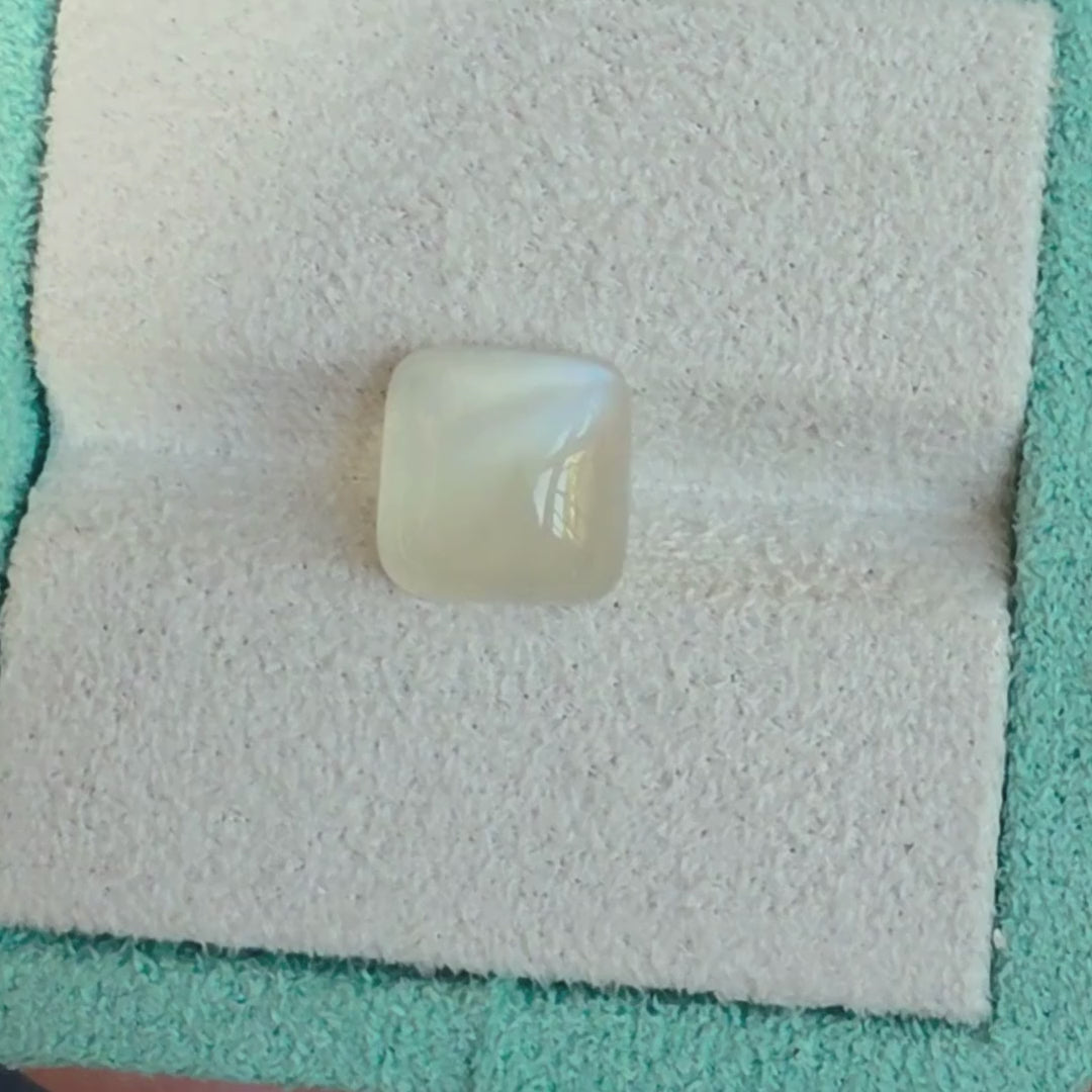 MO0001 11.18ct Natural White Square Moonstone Loose Gemstone