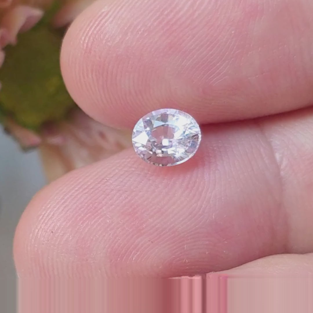 FS2608 1.19 Ct Natural White Sapphire, Oval, Sri Lanka
