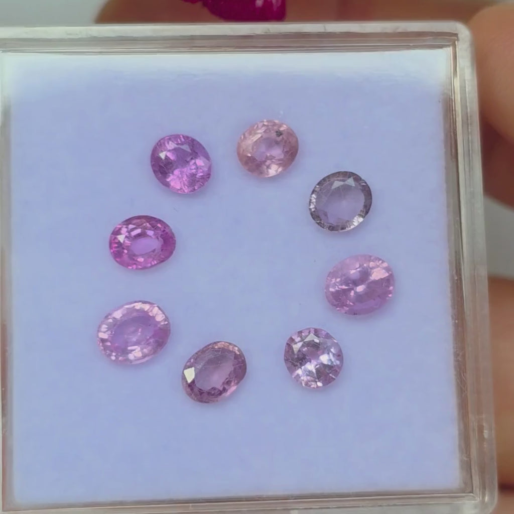 SL2605 5.28 Ct Natural Mix Color Sapphire Lot, 8 Pcs, Sri Lanka