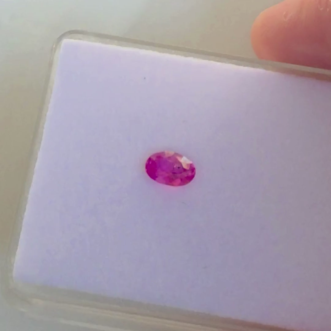 SAP006 0.76ct Hot Pink Sapphire Oval - Intense Neon Hue
