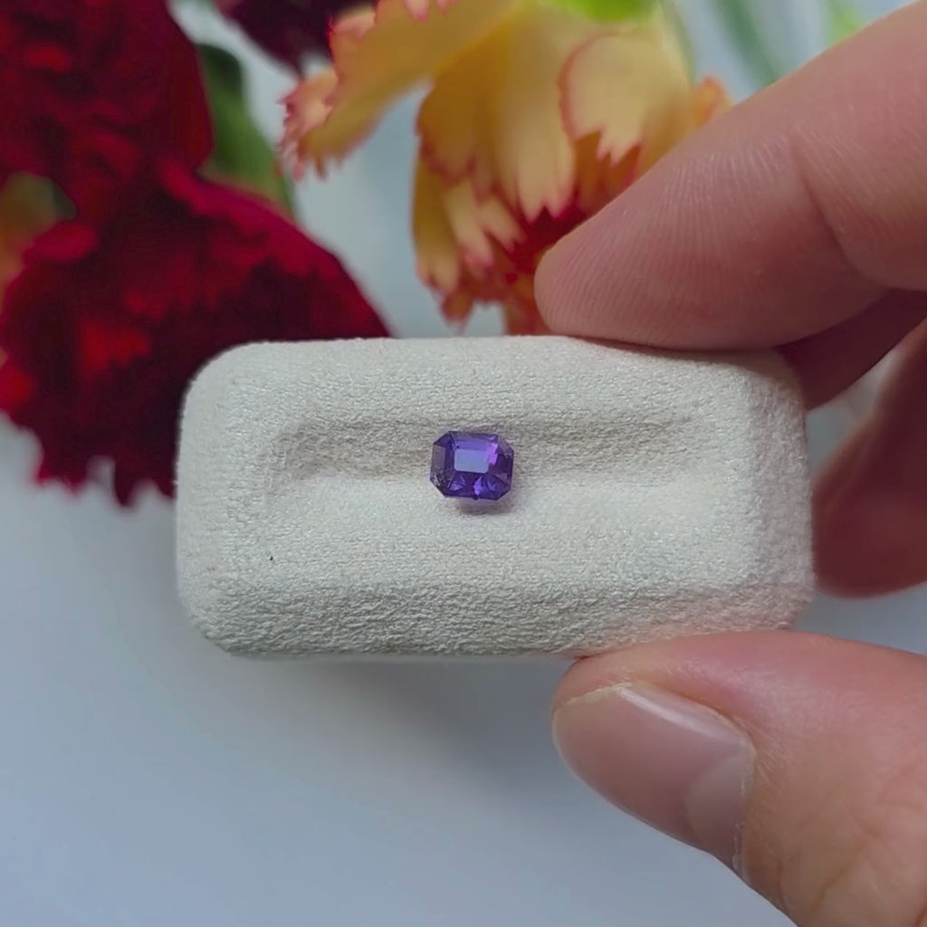 FS2615 0.80 Ct Natural Purple Sapphire, Octagon Cut, Sri Lanka