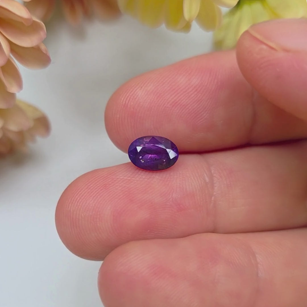 FS2603 1.58 Ct Natural Purple Sapphire, Oval, Sri Lanka