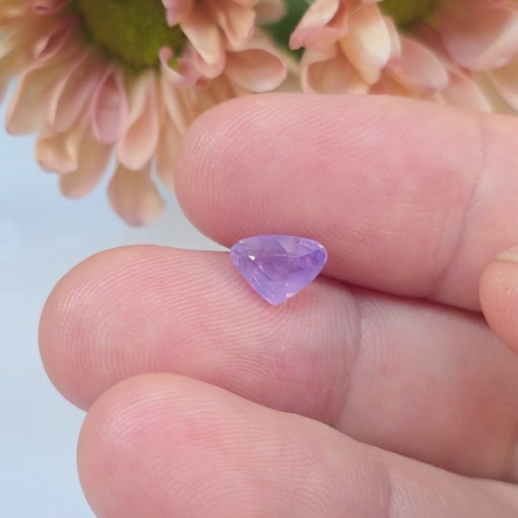 FS2607 1.30 Ct Natural Purple Sapphire, Trillion Cut, Sri Lanka