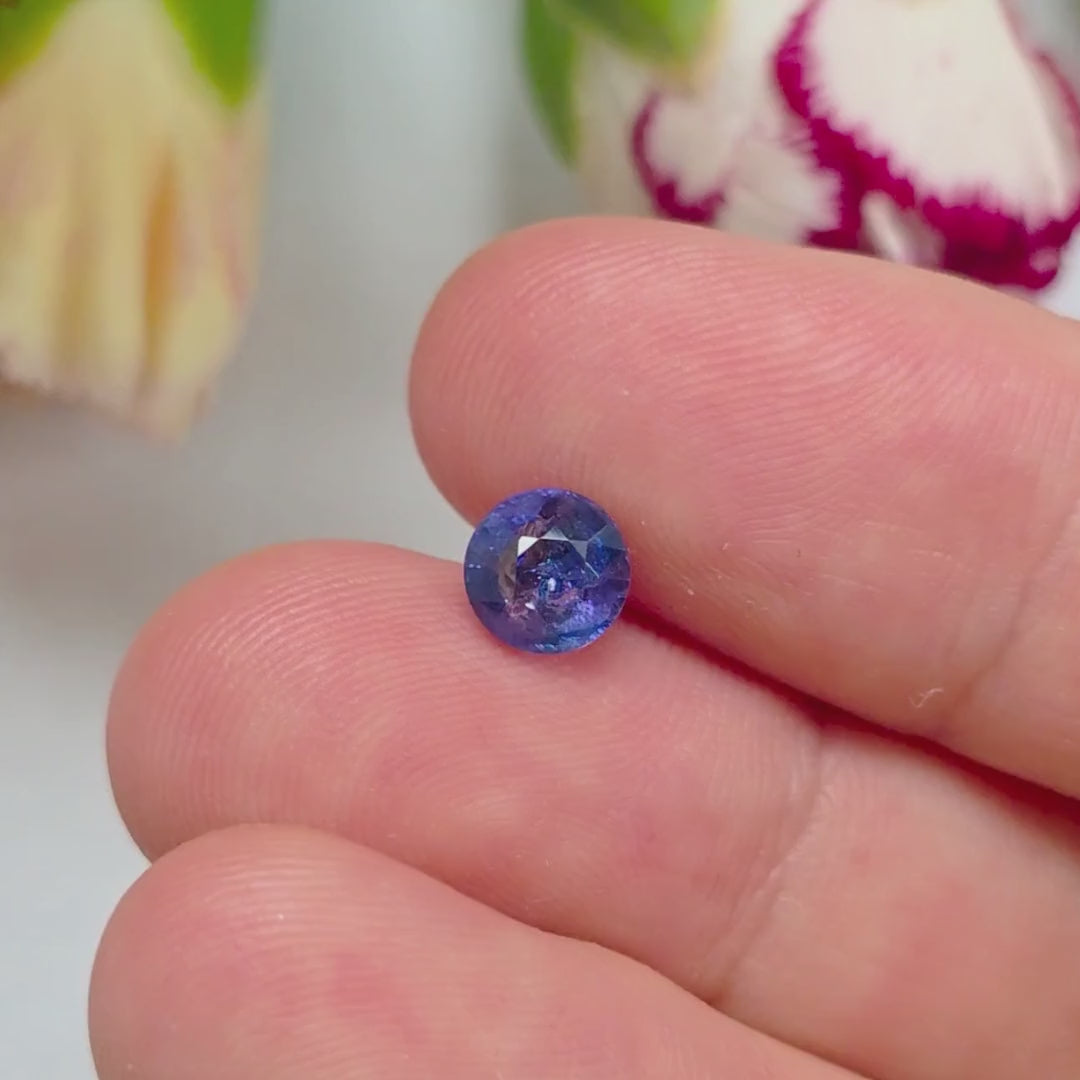 BS2601 1.38 Ct Natural Blue Sapphire, Round, Sri Lanka