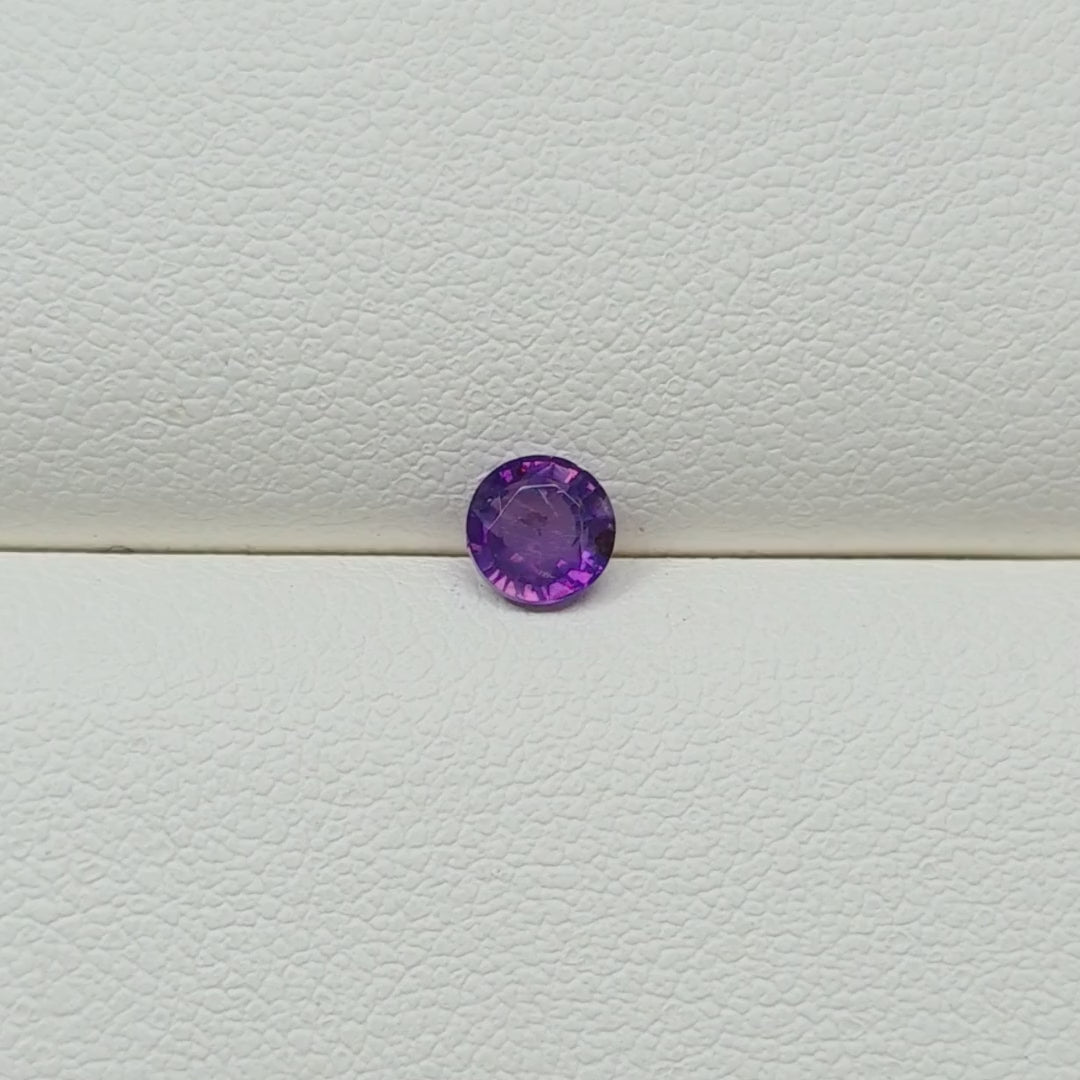 FS2616 0.75 Ct Natural Purple Sapphire, Round, Sri Lanka