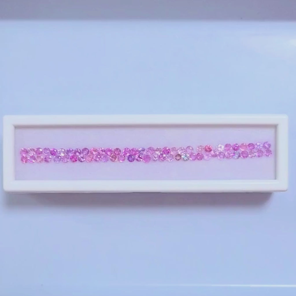 6~6.5 Ct Natural Pink Sapphire Lot, 63 Pieces, Round, Sri Lanka