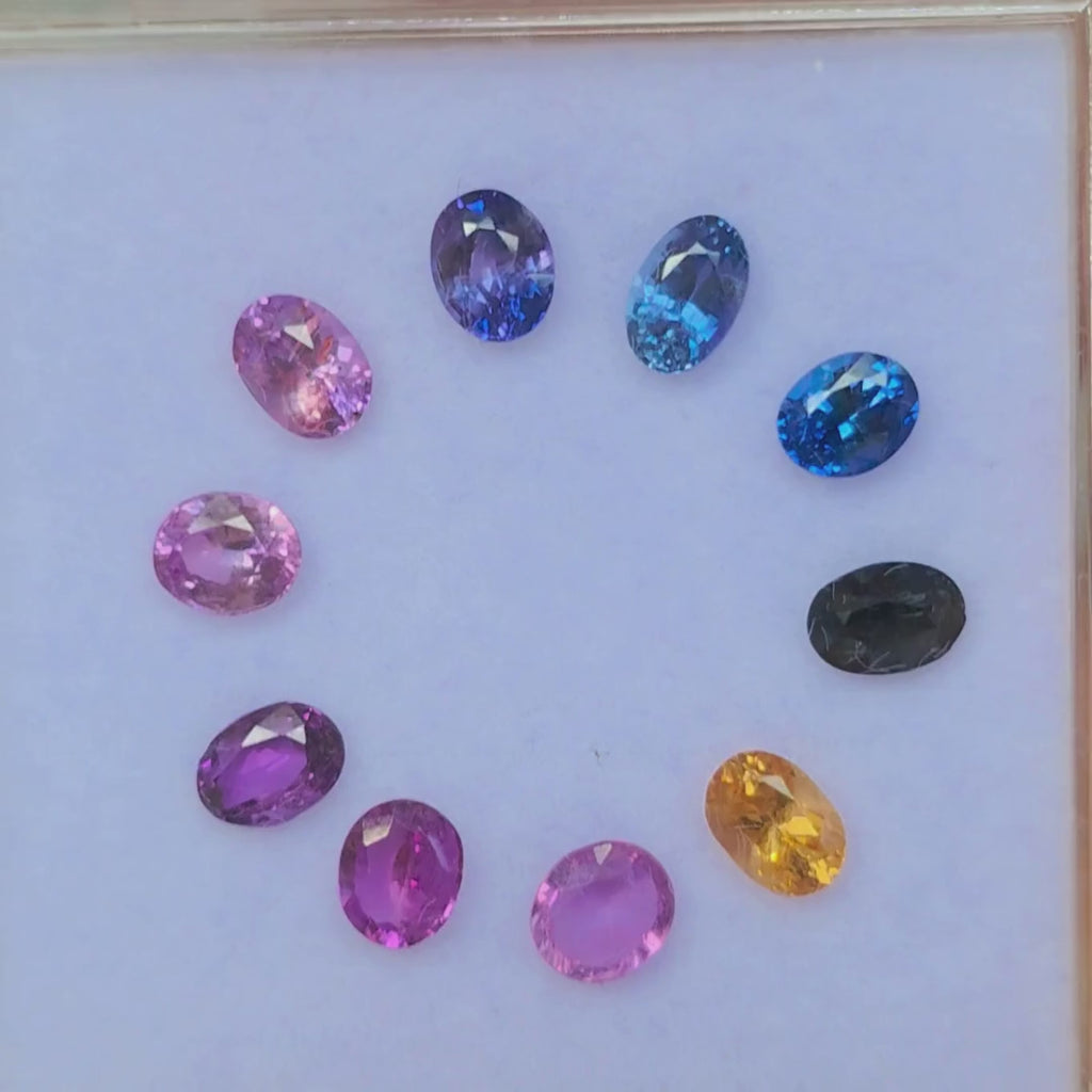 SL2604 4.5 Ct Natural Mix Color Sapphire Lot, 10 Pcs, Sri Lanka