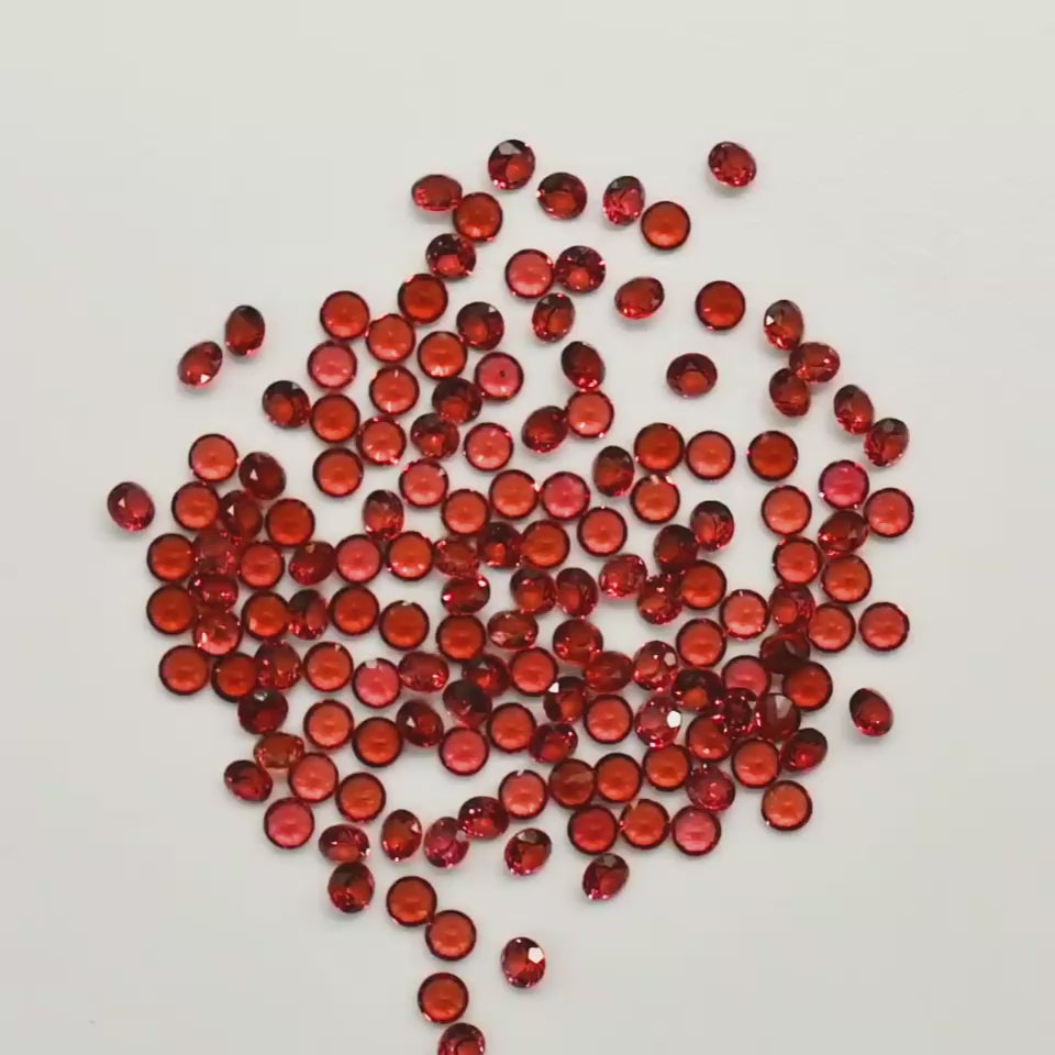 22.15 Ct Natural Garnet Round Lot, 3mm, 150 Pcs, Sri Lanka