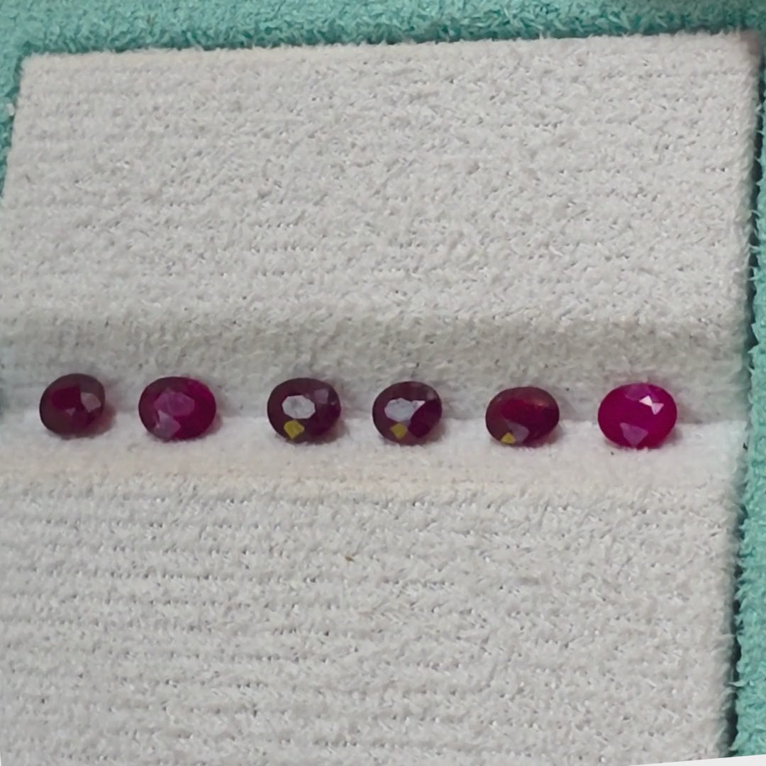 RUL001 3.1ct Natural Ruby Parcel - 6 Piece Collector Lot
